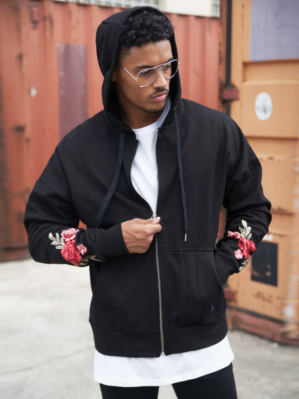 Rose Hoodie Black (S)