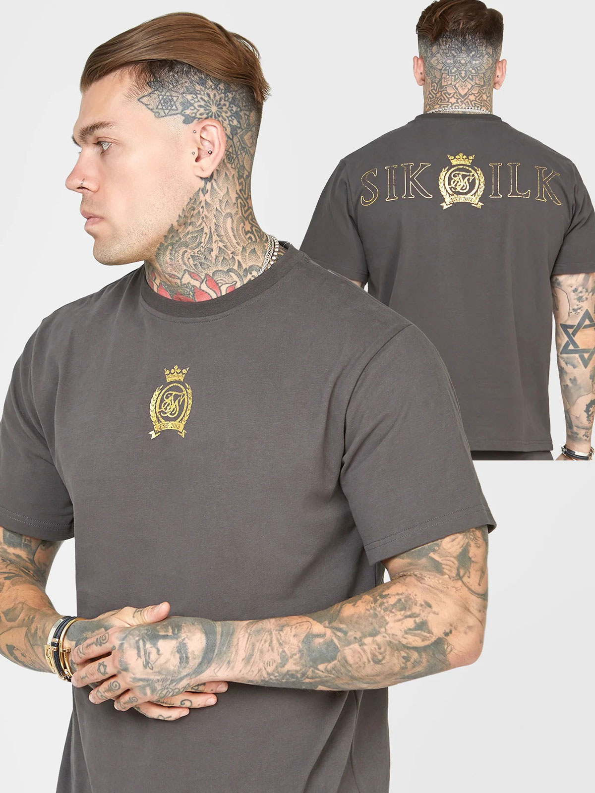 Gold Foil Tee Washed Black