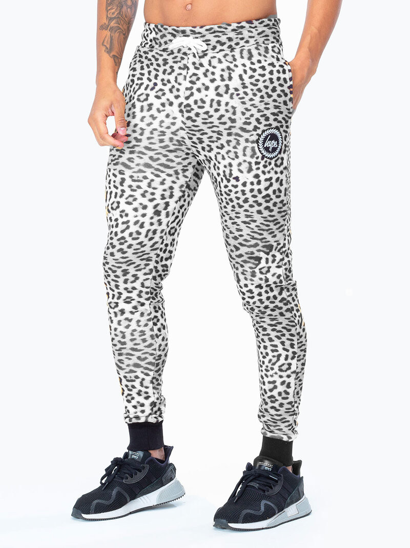 White Leopard Crest Jogger