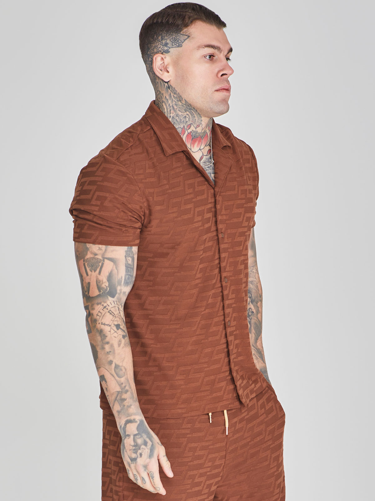Towelling Shirt Brown