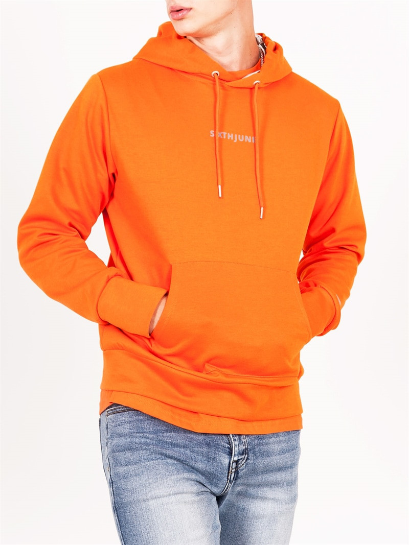 Reflective Logo Hoodie Orange