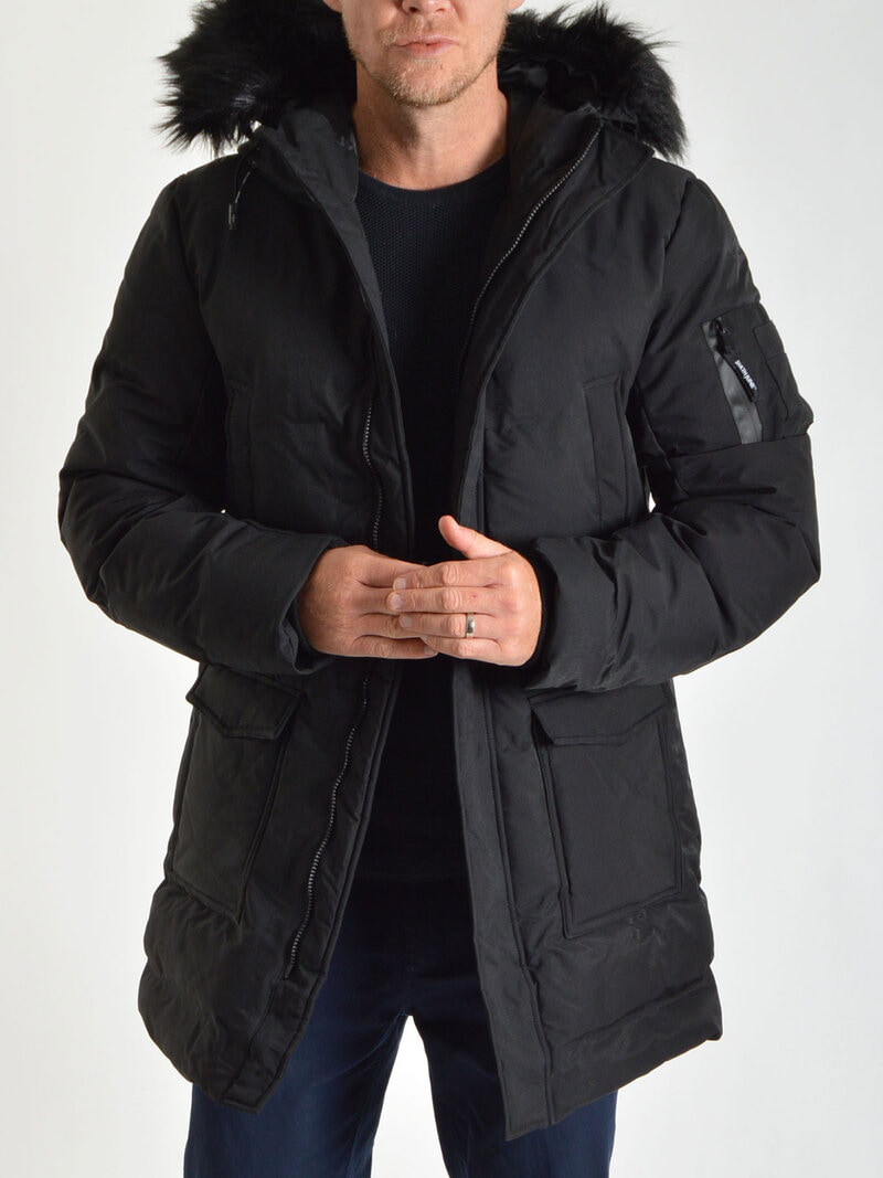 Poly Fur Parka Black