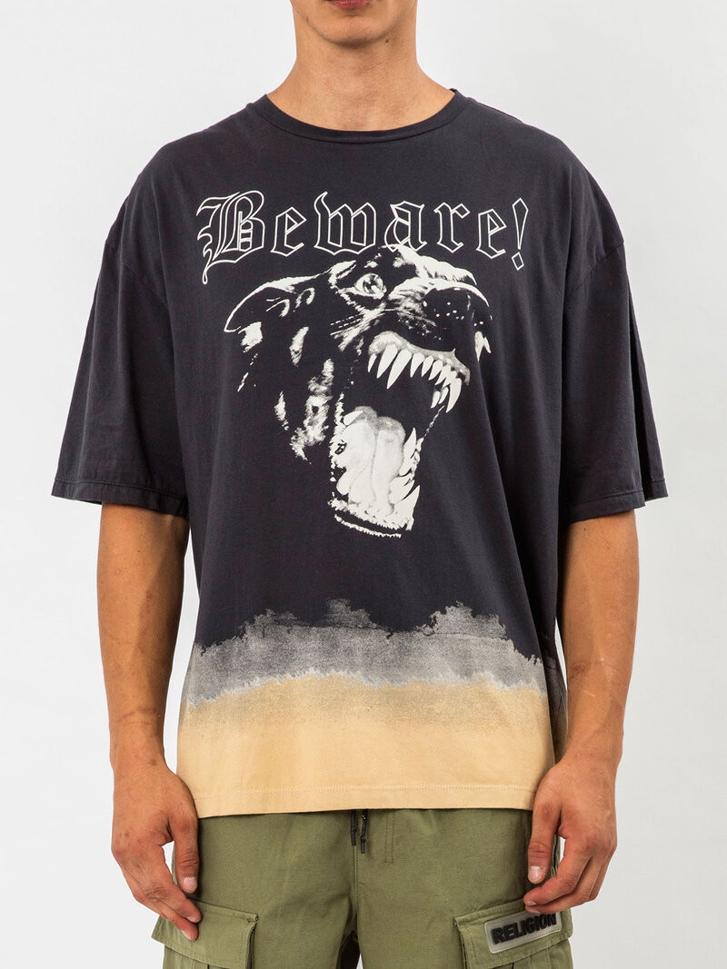 Beware Tee Washed Black