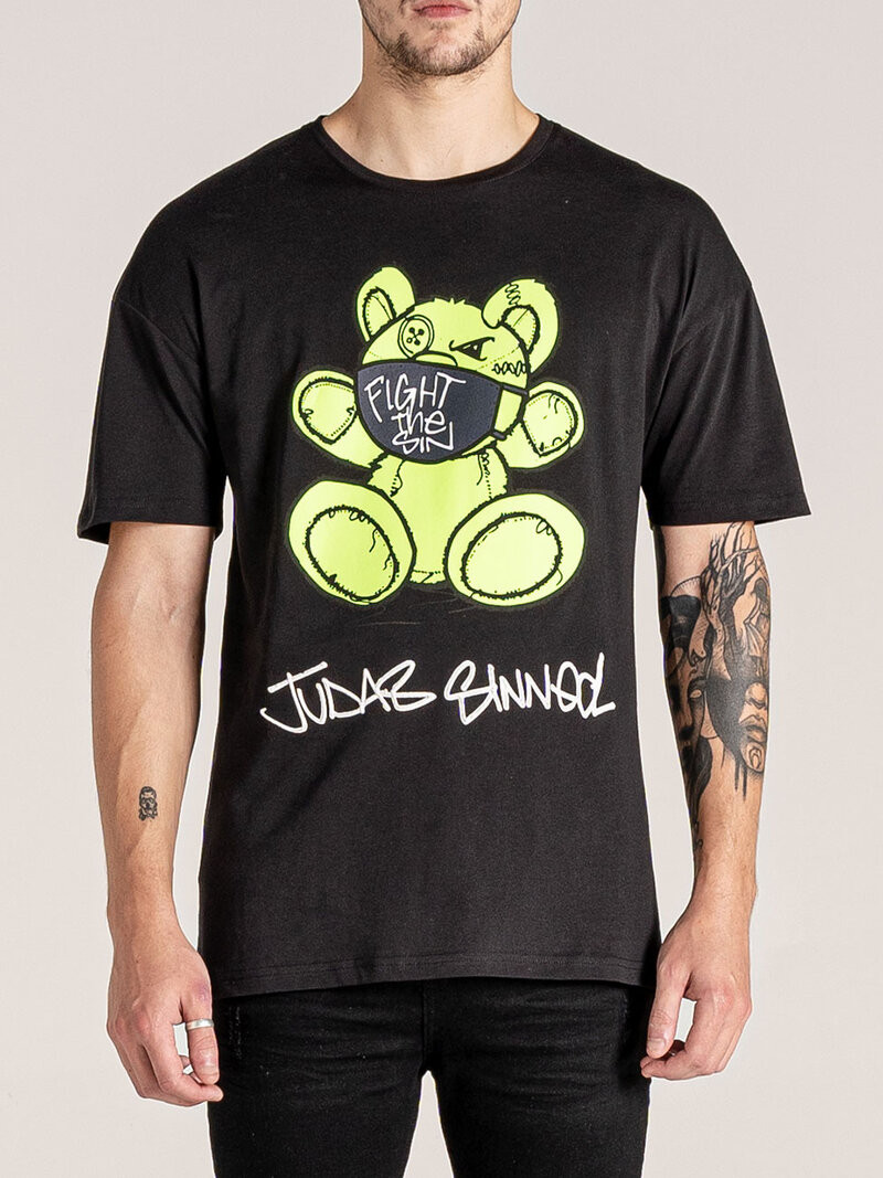 Fight Bear Mask Tee Black