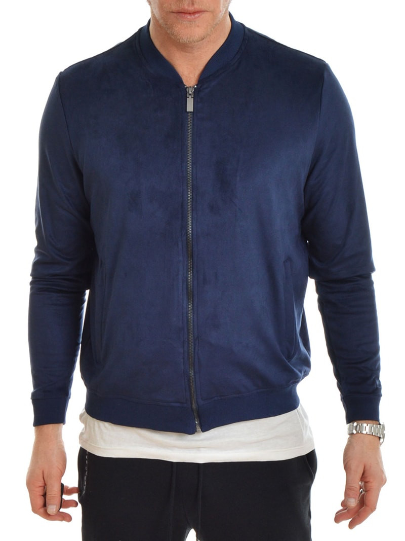 Suedette Bomber Navy