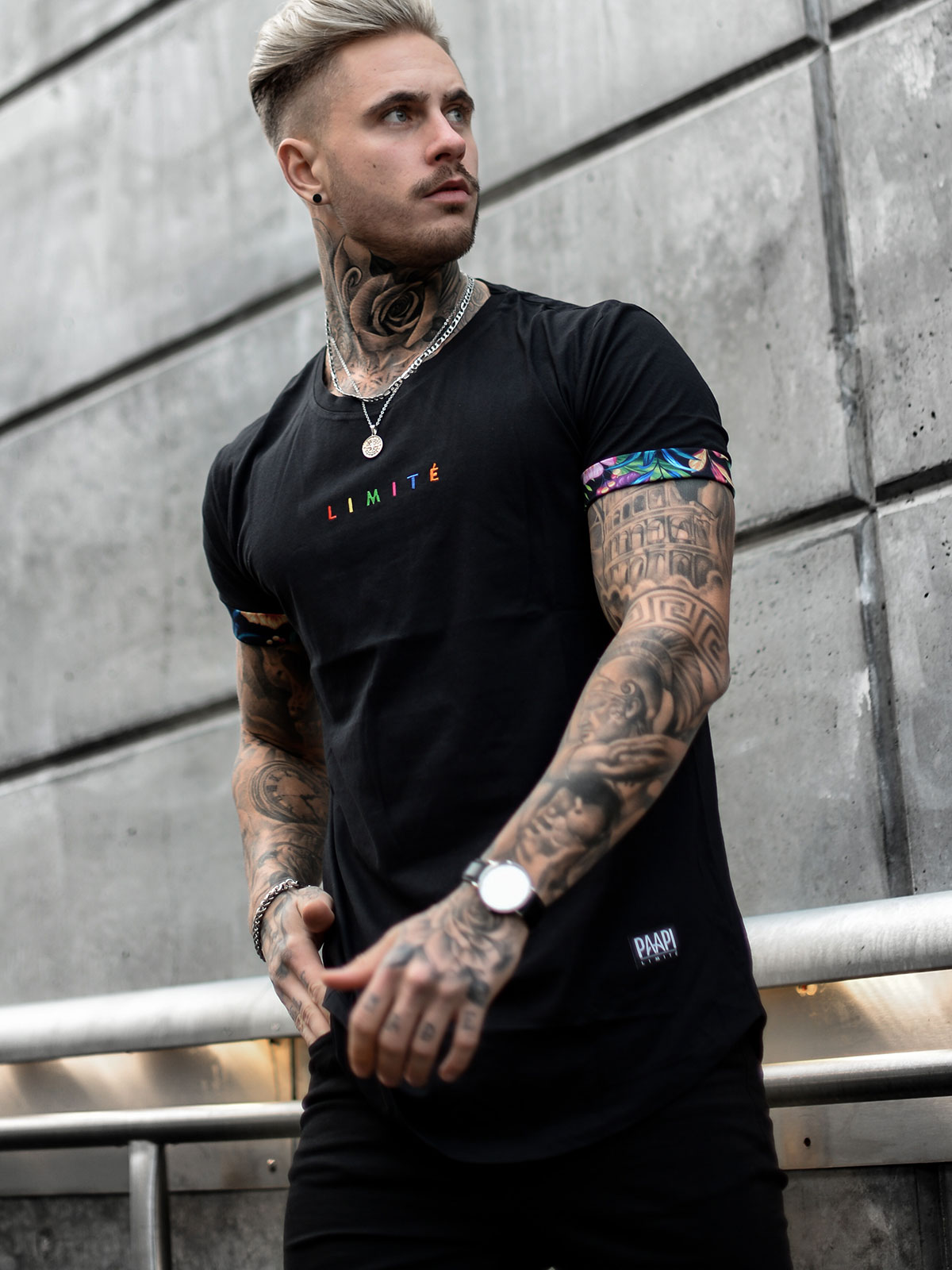 Multicolor Tee Black