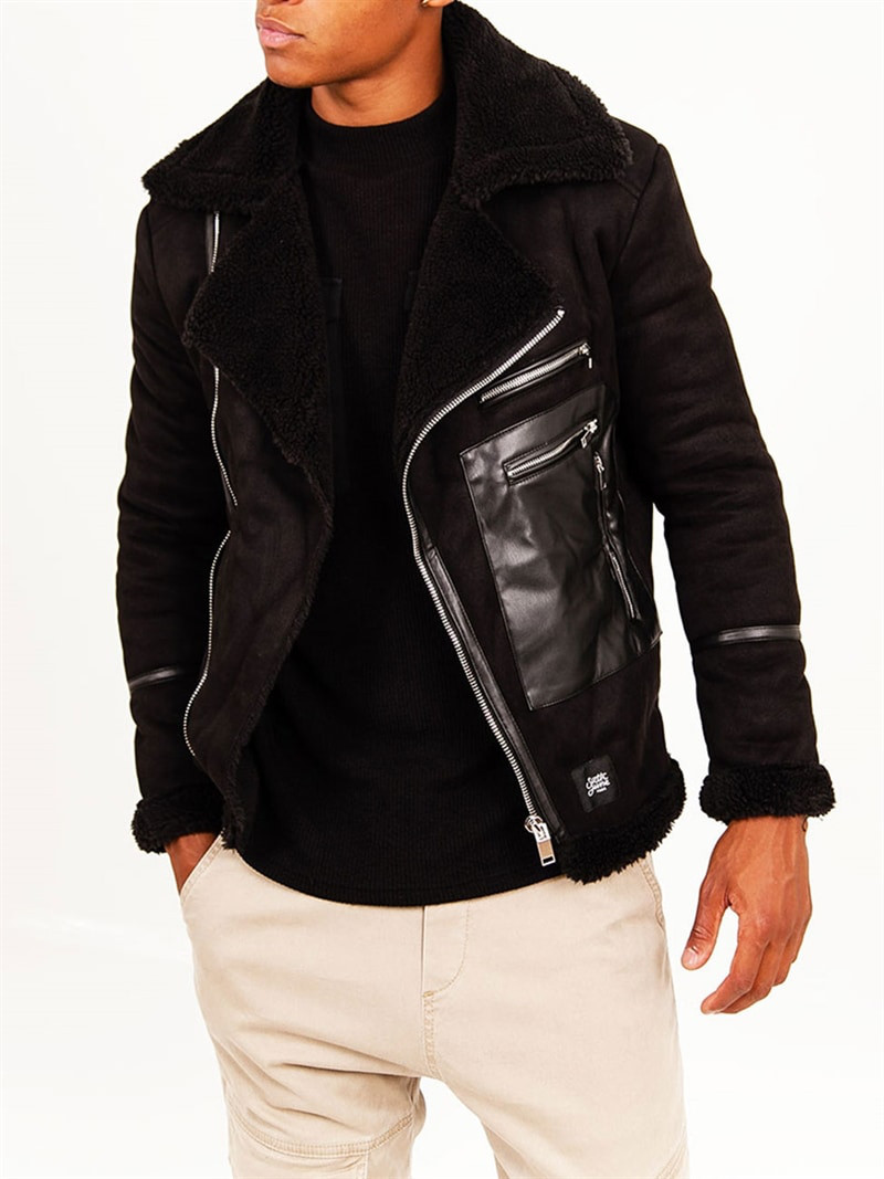Sherpa Aviator Jacket Black
