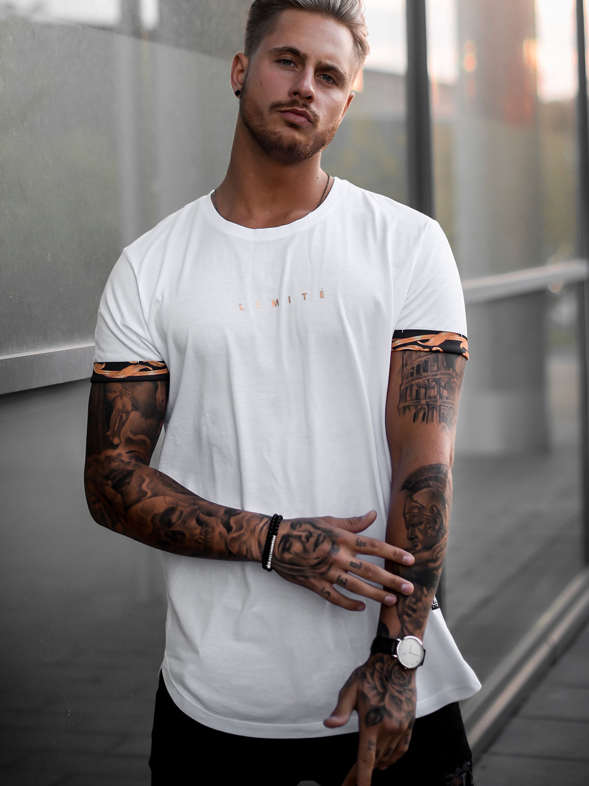 Gold Sleeves Tee White