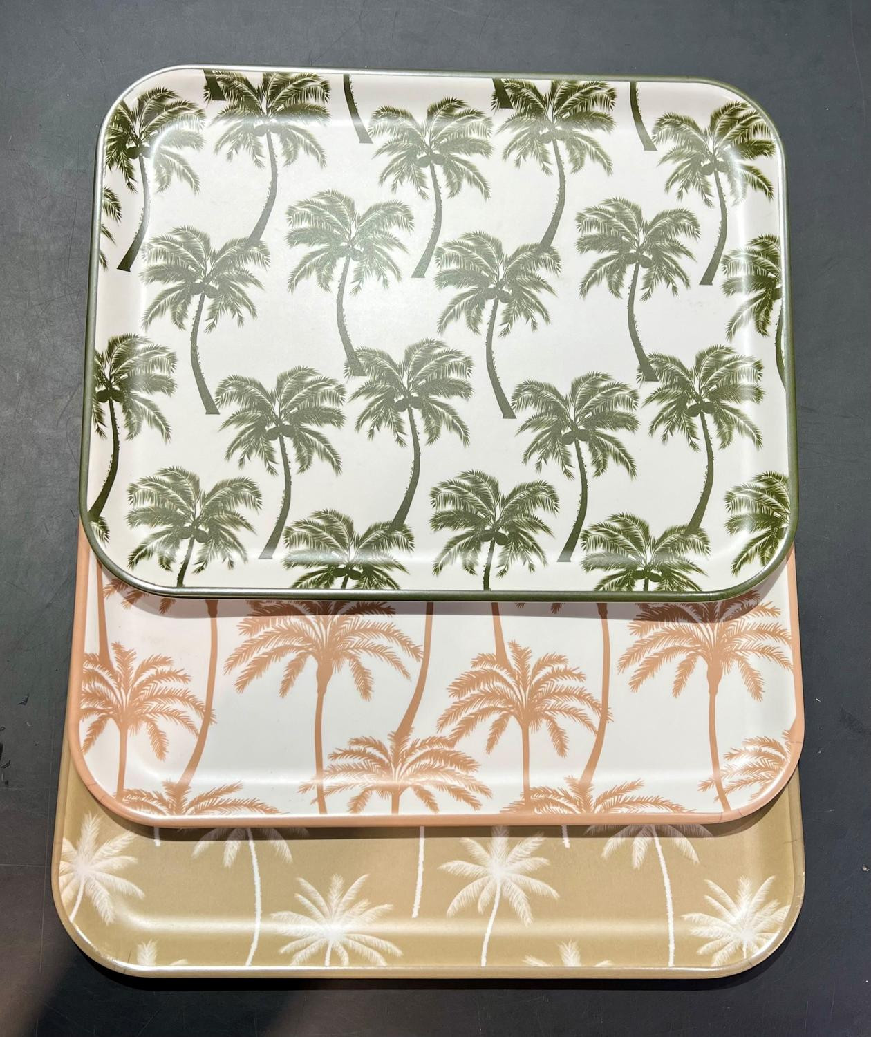 Bricka Palmer Beige/Vit Melamin