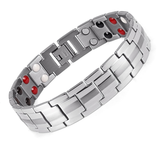 Magnetarmband i rostfritt stål  -Silver