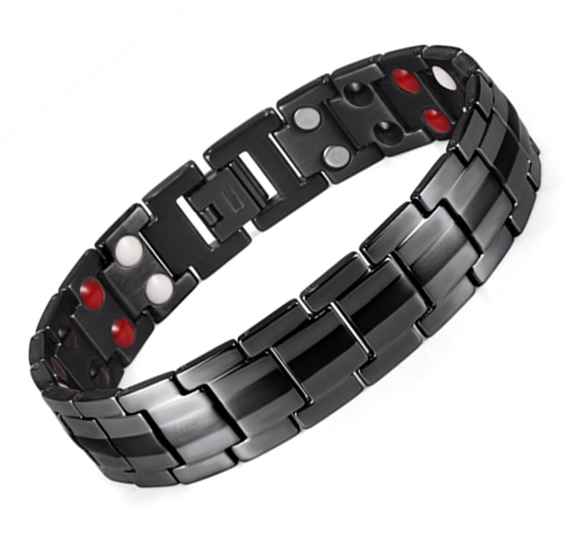 Magnetarmband i rostfritt stål  -Svart