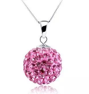 Shamballainspirerat Halsband -Rosa kristaller