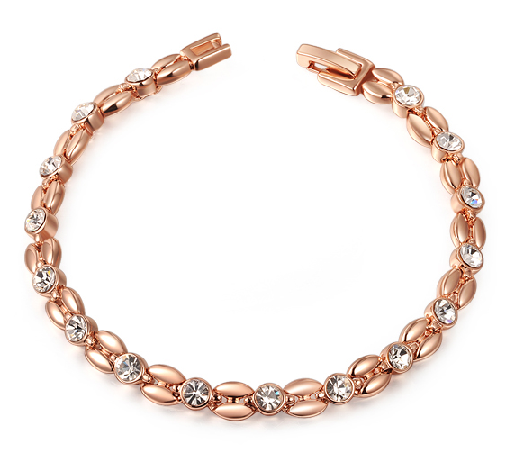Armband med Austrian Crystals och i 18 K Guldplätering