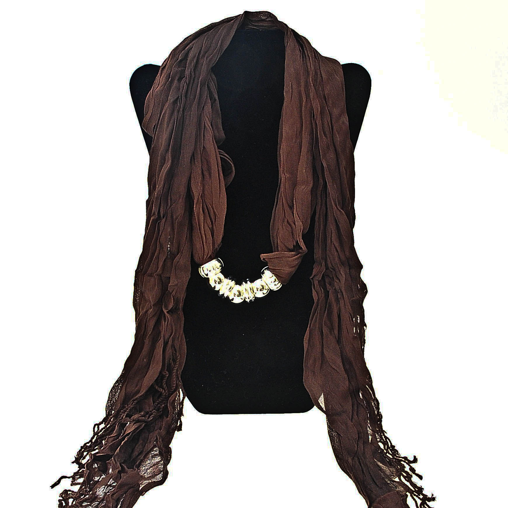 Bomullsscarf i moderiktig modell med 