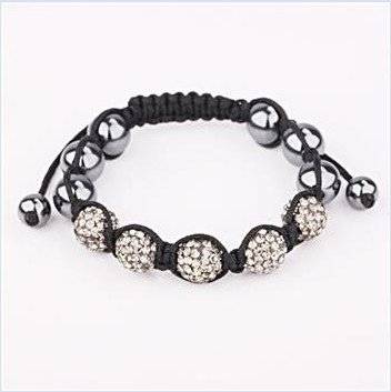 Shamballainspirerat Armband -Vita kristaller
