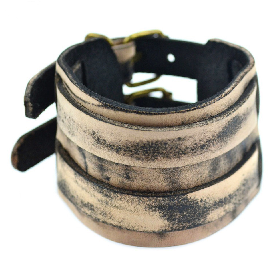 Brun-Beige Läderarmband