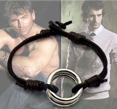 Armband i Läder och rostfritt stål