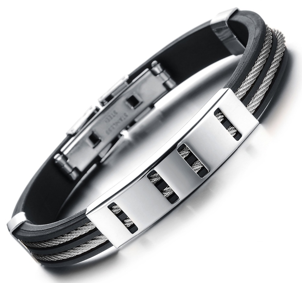 Armband i rostfritt stål och Silikon