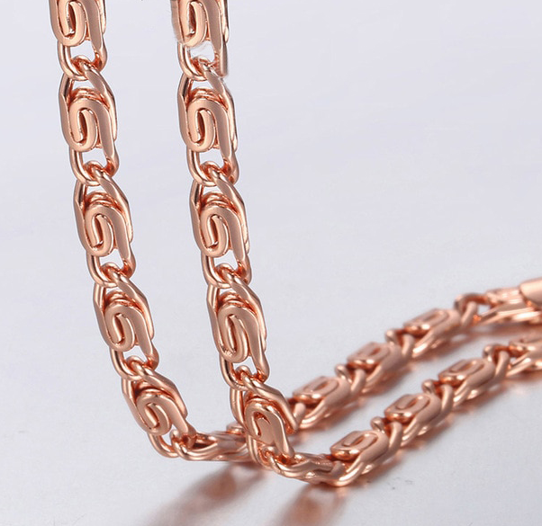 Halskedja i 18K Roséguldplätering  4,5mm