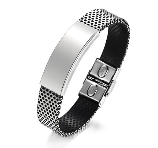 Armband i rostfritt stål och PU-läder