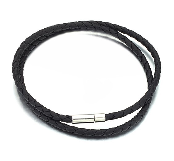 Armband i Läder och rostfritt stål