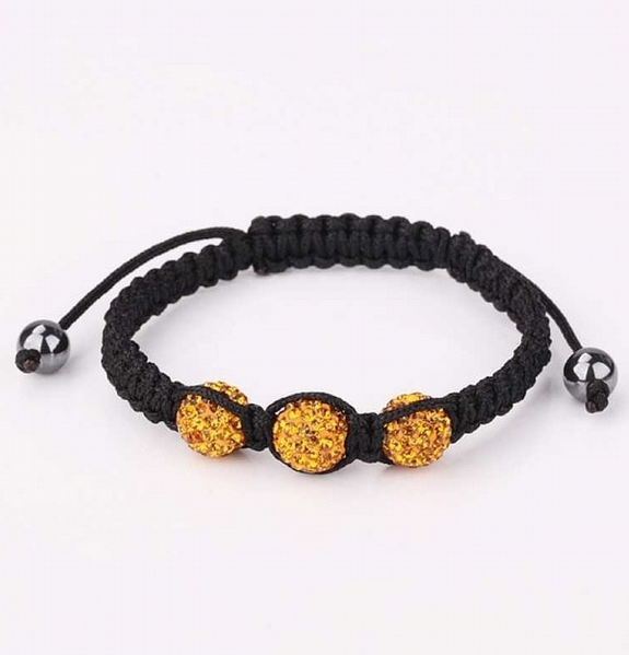 Shamballainspirerat Armband -Guldgula kristaller