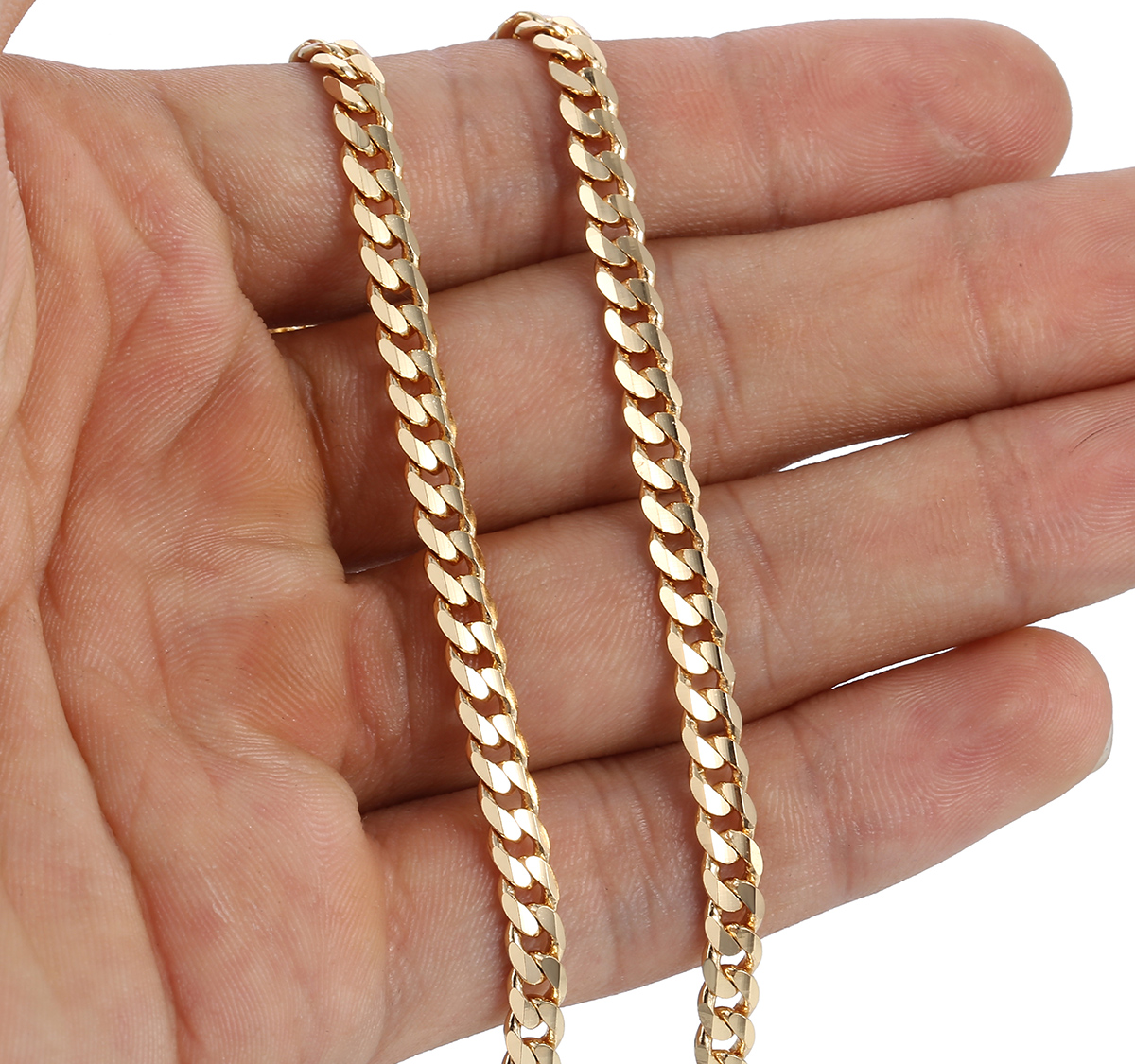Halskedja med 18K Guldplätering  4,5 mm -längd 50 cm  resp. 60 cm