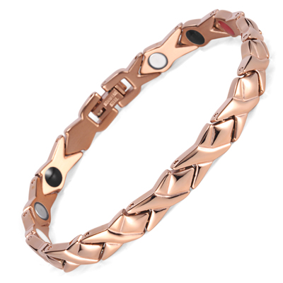 Magnetarmband i rostfritt stål med 18K Roséguldplätering