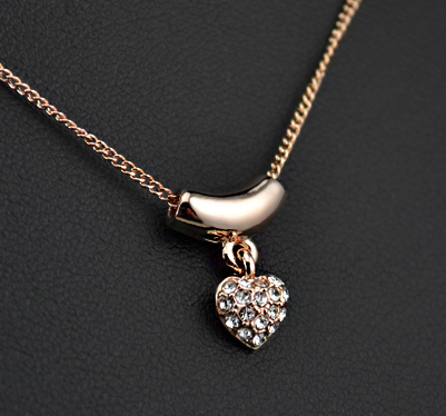 Halsband Hjärtformat med Stellux Austrian Crystals och guldplätering