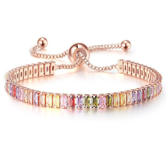 Armband med Cubic Zirconia och i 18K Roséguldplätering