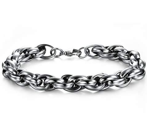 Kungslänk -Armband i rostfritt stål- 10mm