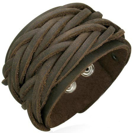 Läderarmband med metalldetaljer