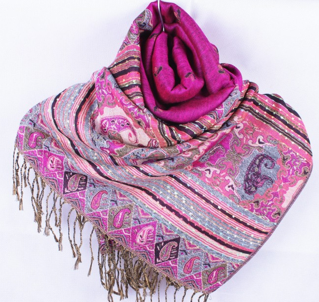 Pashmina Scarf   -Mörkrosa