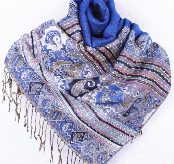 Pashmina Scarf   -Blå