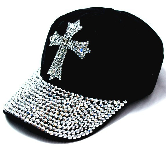 Strasskeps Cross -Svart