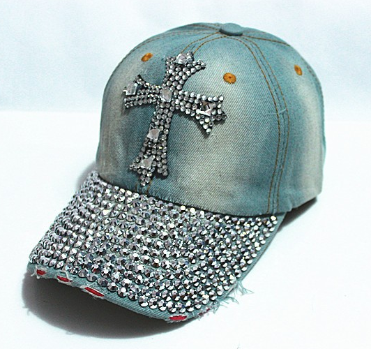 Strasskeps Cross -Jeans