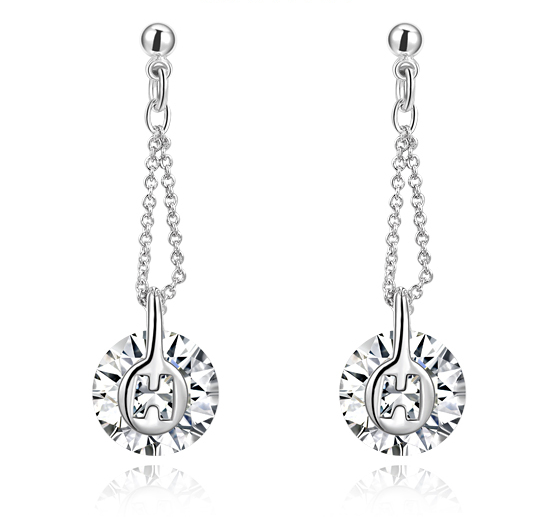 Örhängen med Cubic Zircinia och i Platinumplätering