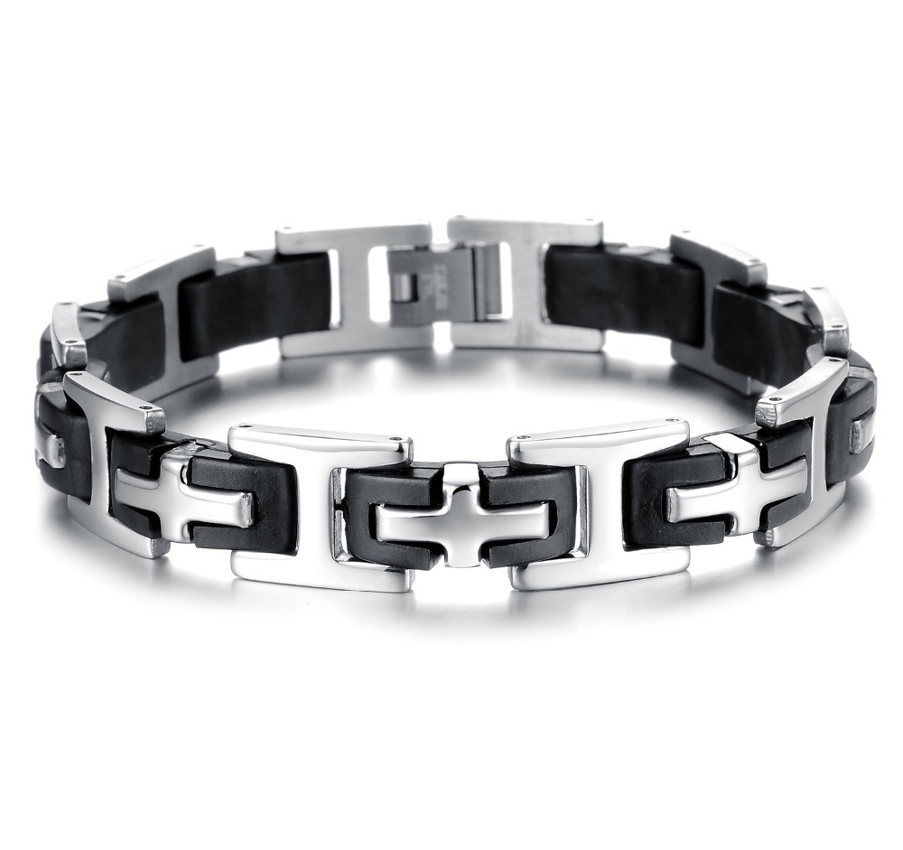 Armband i rostfritt stål och silikon