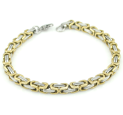 Kejsarlänk -Armband i rostfritt stål -Silver/Guld 5mm resp 8mm