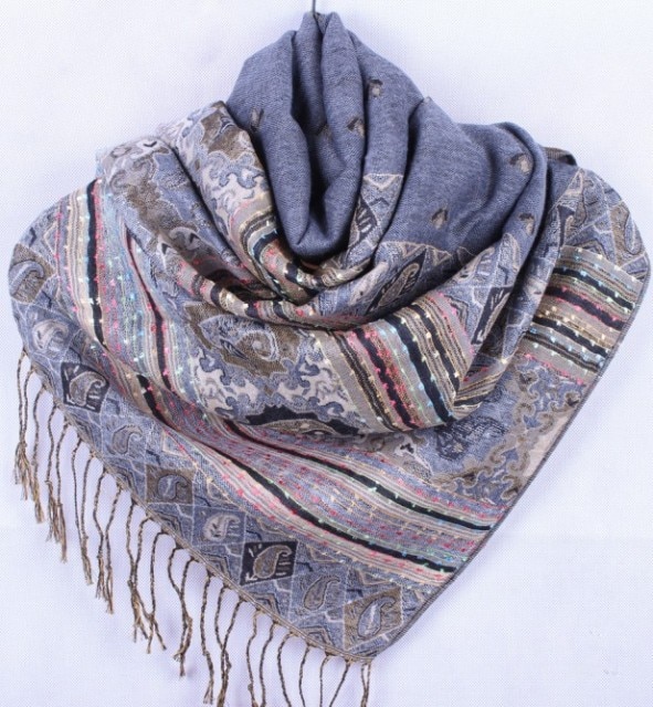 Pashmina Scarf   -Grå