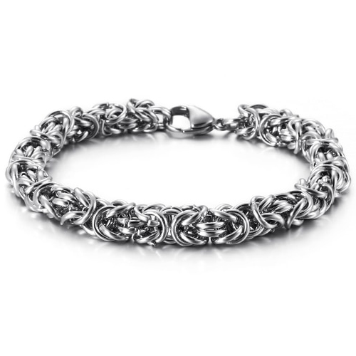 Byzantinelänk -Armband i Rostfritt Stål 7,7mm