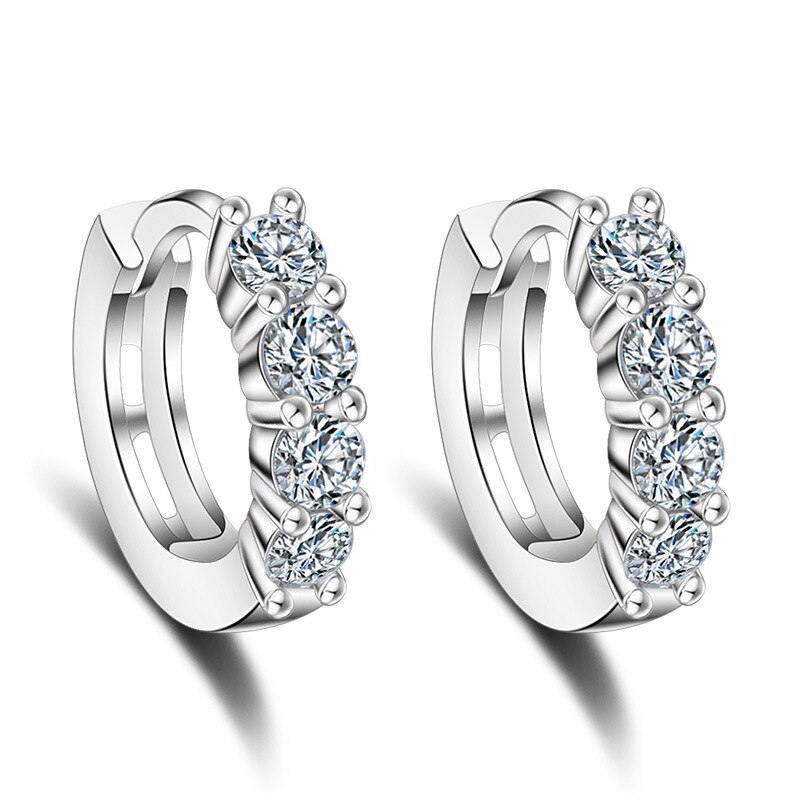 Örhängen med Cubic Zirconia och i 925 Sterling Silverplätering