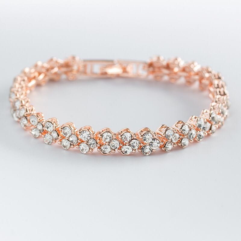 Armband med Cubic Zirconia och i 18 K Roséguldplätering