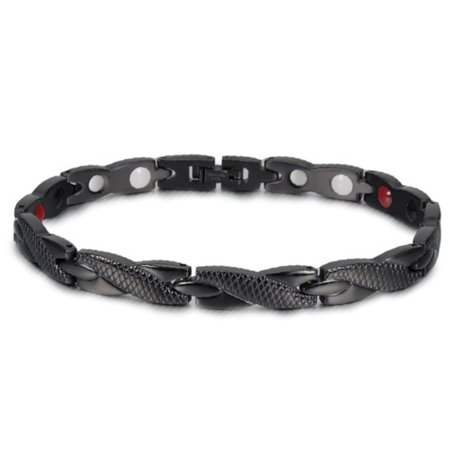 Magnetarmband i rostfritt stål  -Svart