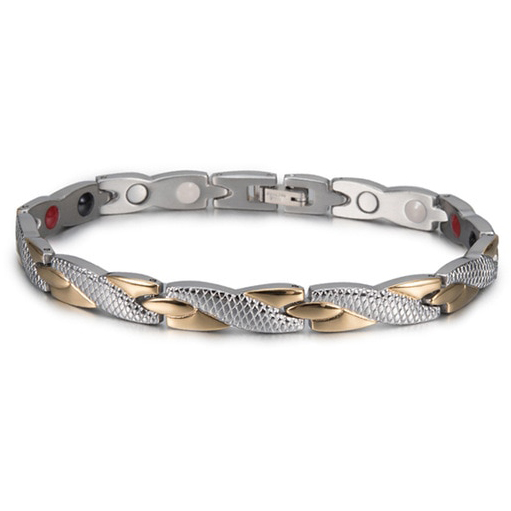 Magnetarmband i rostfritt stål  med 18K Roséguldplätering