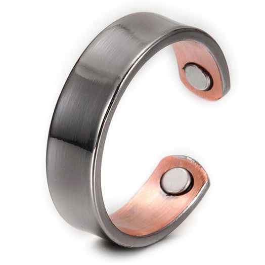Ring i Koppar med Magneter -Svart