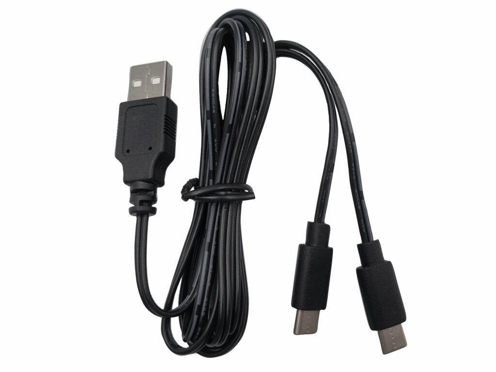 Laddkabel från USB-A till 2 st USB-C kontakter