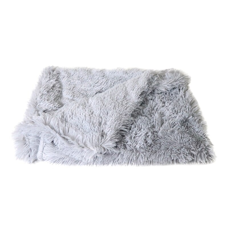 Kimpets filt i lång plysch ljusgrå S 56x36 cm