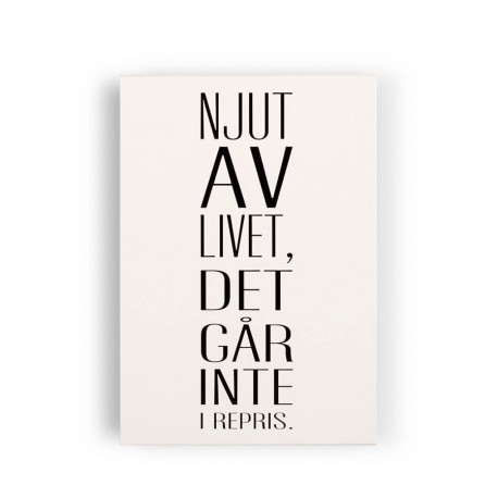 Trätavla a5. njut av livet