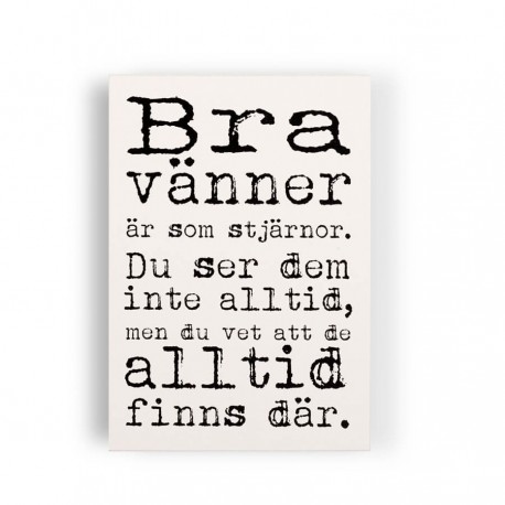 Trätavla a5. bra vänner